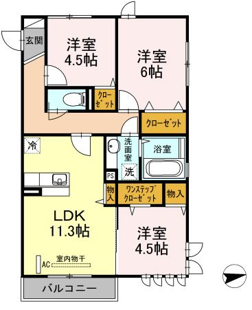 プロムナード元住吉　A棟の間取り|ペット飼育相談可能♪（小型犬10ｋｇ以下）