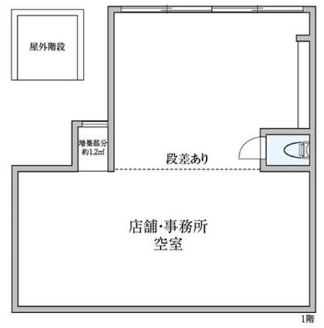 守口市店舗事務所付き住宅の区画図