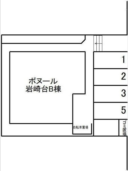 ボヌール岩崎台B棟の駐車場