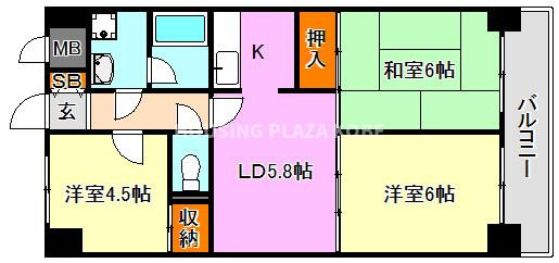 日宝アドニス塩屋の間取り