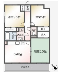 市川市国府台４丁目の賃貸マンションの間取り