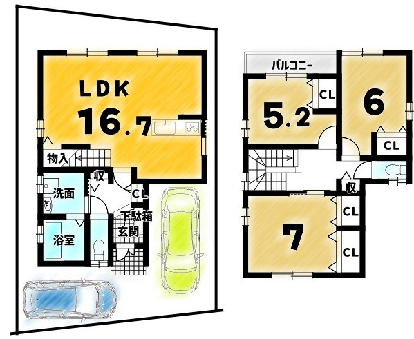 調子一丁目２号地　条件付き土地の参考プラン