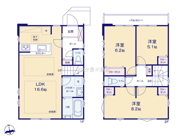 《仲介手数料無料》狛江市西野川４丁目34-5新築一戸建てFiTの間取り