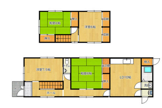 加古郡稲美町六分一　中古戸建の間取り|4DKです。