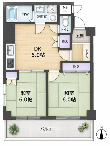 【間取り】 | ダイアパレス千歳　吉野町駅約9分/エレベーター有/南西角部屋/室内とっても綺麗