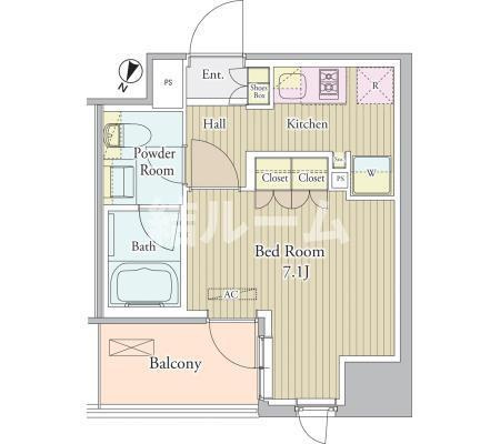 新宿区高田馬場４丁目の賃貸マンションの間取り