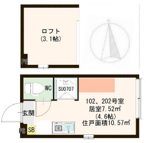 横浜市港北区菊名３丁目のアパートの間取り