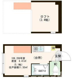 北区栄町のアパートの間取り