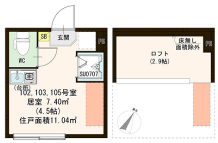 北区東十条５丁目のアパートの間取り
