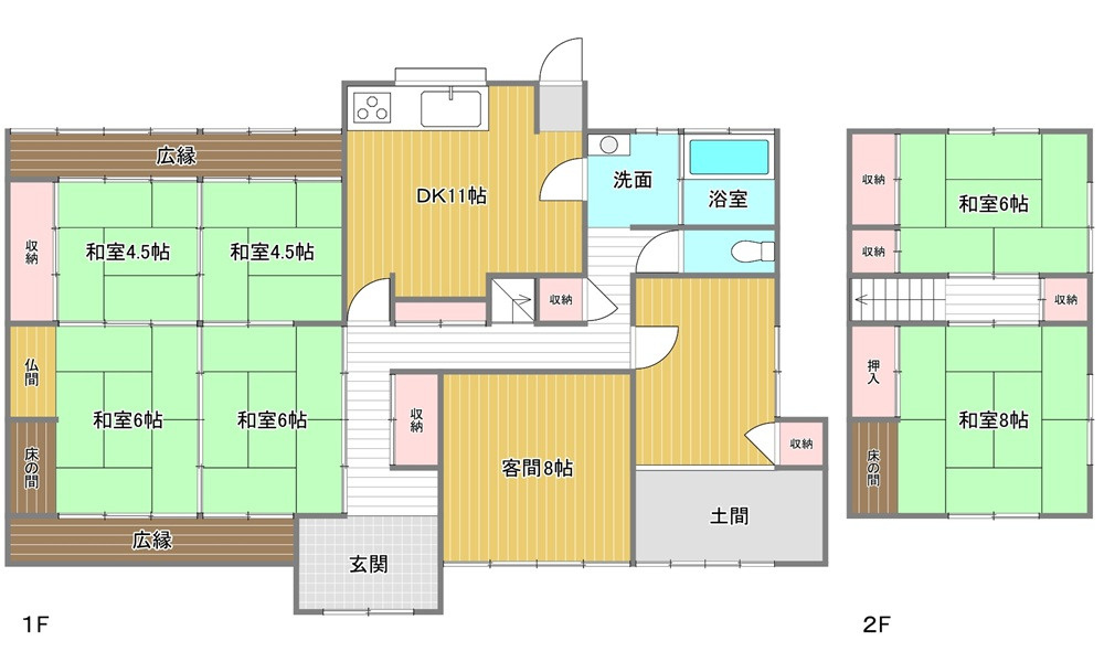 佐伯区湯来町大字麦谷　中古戸建の間取り