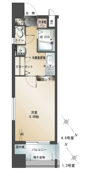 エンクレスト天神東2の間取り|使いやすい間取りです。
