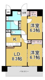 カーヨパレス鳴尾の間取り