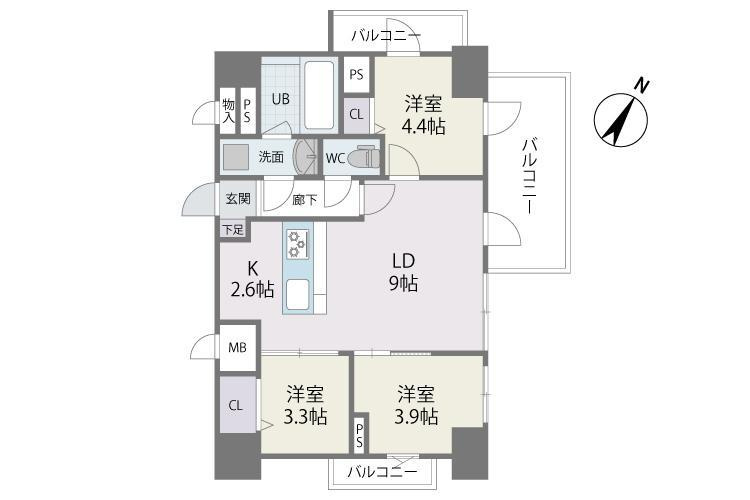 MODERN PALAZZO 天神南2(モダンパラッツォ天神南2)の間取り|使いやすい間取りです。