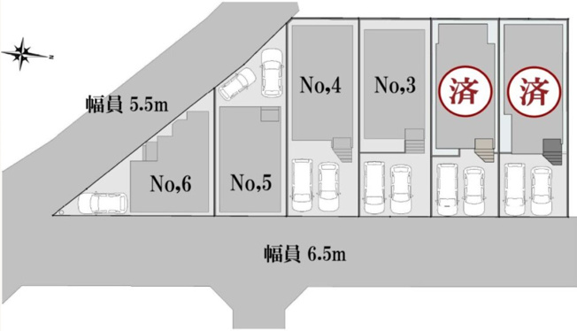 【区画図】 | 厚木市妻田北２丁目　全６棟　新築住宅