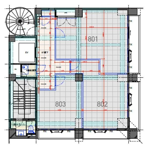RE-023　8階の間取り|803号室のお部屋です