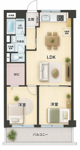 【間取り】 | 花ノ木共同ビル　フルリノベーション物件/蒔田駅徒歩5分/ウォークインクローゼット