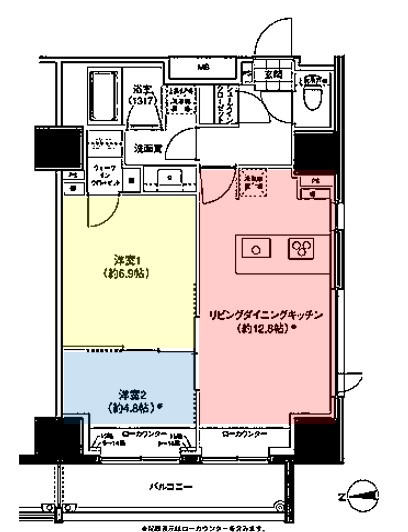 中野区東中野１丁目の賃貸マンションの間取り