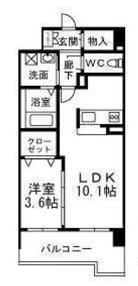 スカイシャトレ箱崎南の間取り|使いやすい間取りです。