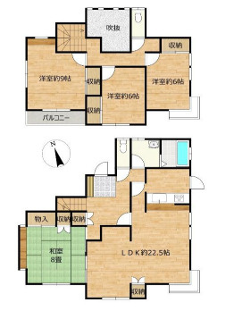 石岡市南台2丁目　中古戸建の間取り