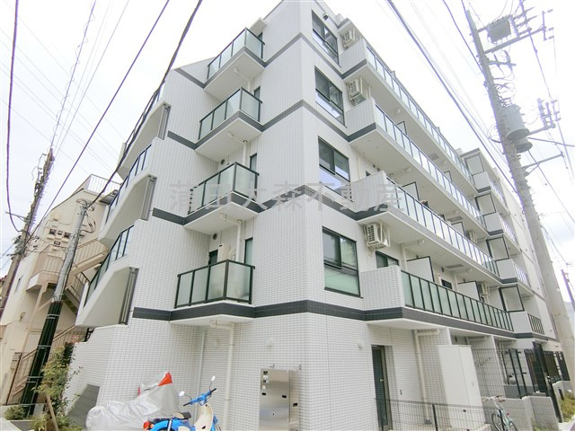 GE大田多摩川の外観|2023年7月築　RC鉄筋コンクリート造地上5階建て総戸数28戸
東京都大田区多摩川1丁目　東急多摩川線矢口渡駅近最寄り徒歩5分