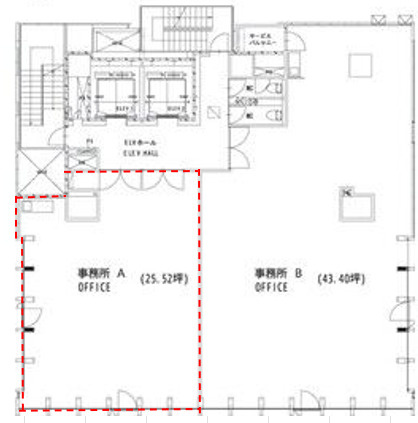RASTER　ON　SHINSAIBASHI6階の間取り|事務所A