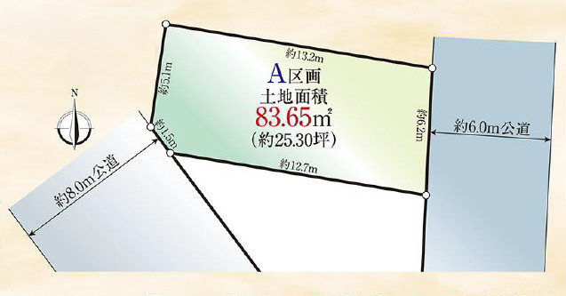 練馬区豊玉中2丁目　両面道路　建築条件なし売地の土地図