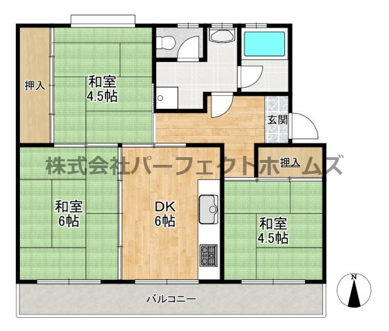 釈尊寺第一住宅第14号棟の間取り