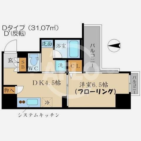 プレサンスNEO心斎橋の間取り|プレサンスNEO心斎橋　　間取り
