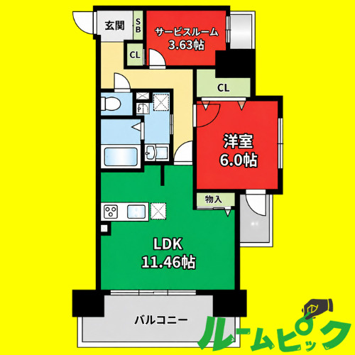 Kamiya　Bldg東桜　名古屋市賃貸　仲介手数料無料の間取り