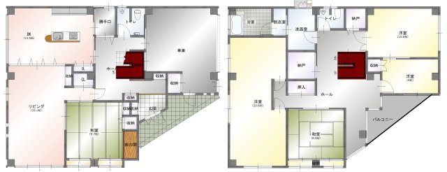 大野市泉町　屋上のあるお家の間取り