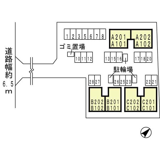 リビングタウン堅田　Ｃ棟の区画図