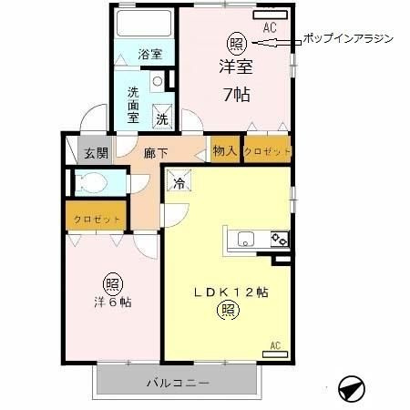 リビングタウン堅田　Ｃ棟の間取り