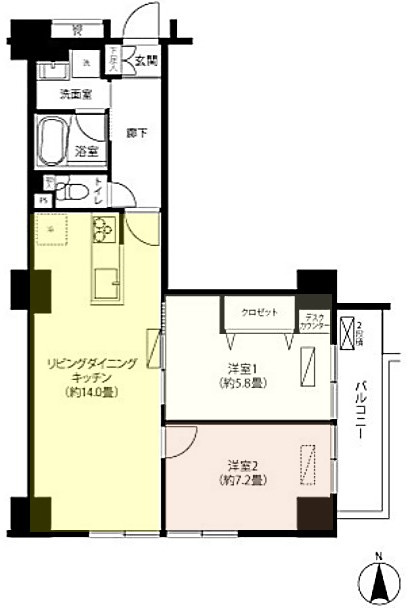 荒川区西日暮里１丁目の賃貸マンションの間取り