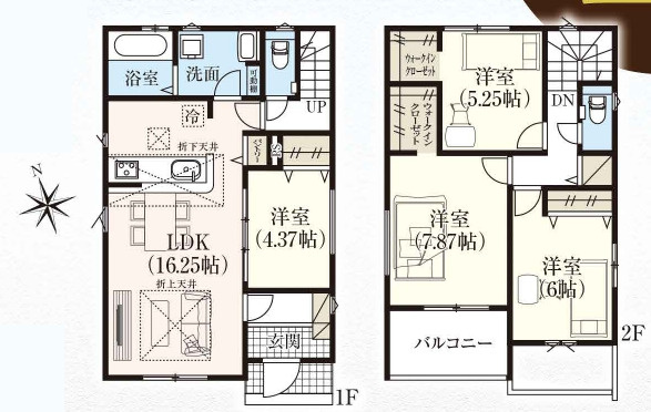 北中城村喜舎場（全2棟）の間取り|1号棟　4680万円