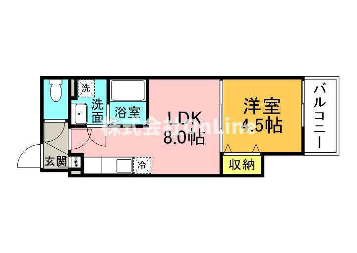 東大阪市御厨南２丁目のアパートの間取り