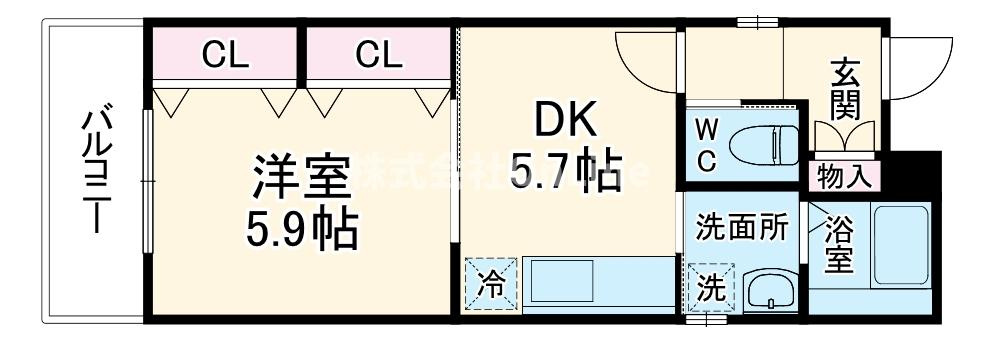 東大阪市高井田元町２丁目のアパートの間取り