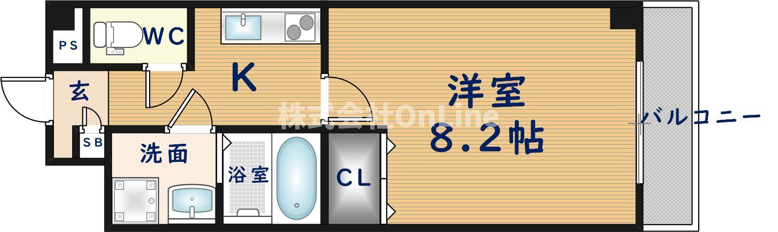 東大阪市菱江３丁目の賃貸マンションの間取り