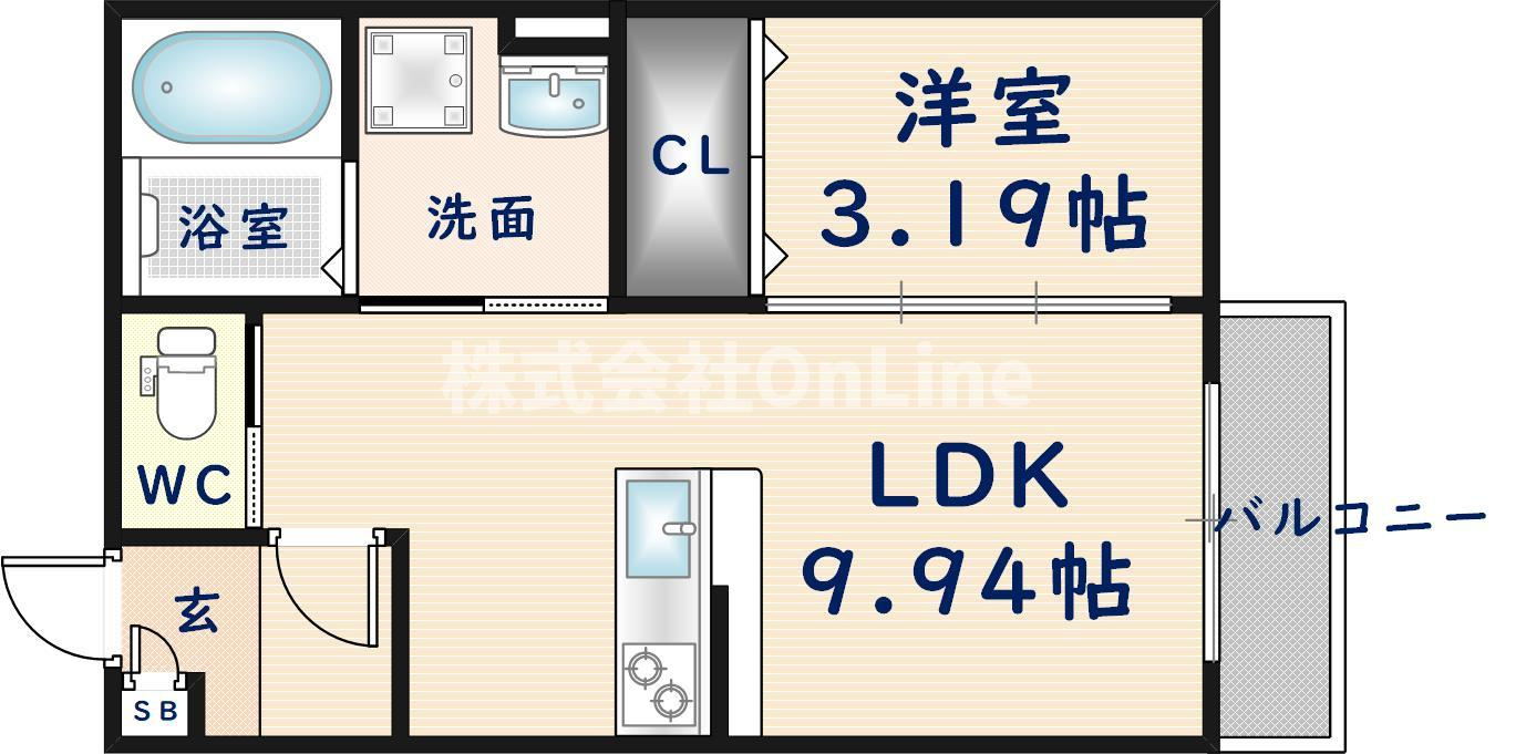 東大阪市寿町２丁目のアパートの間取り
