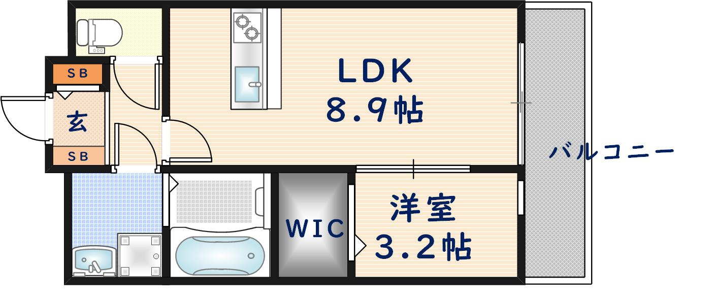 東大阪市御厨３丁目のアパートの間取り
