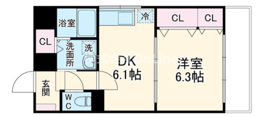 東大阪市小若江１丁目の賃貸マンションの間取り