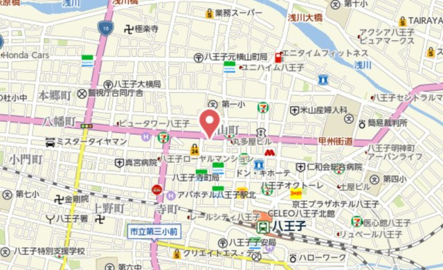 『八王子市マンション』ライオンズマンション八王子シティ【仲介手数料無料】　八王子市横山町9-14の地図|～仲介手数料無料☆八王子ひなた不動産～ライオンズマンション八王子シティ