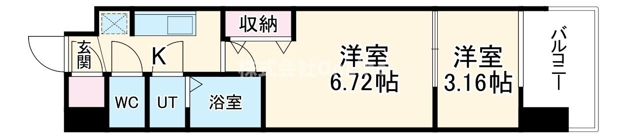 東大阪市横枕西の賃貸マンションの間取り