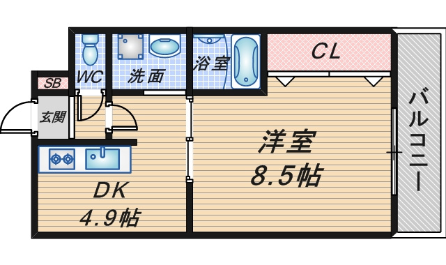 アンプルール　クラージュ　コリーヌシャンⅠの間取り