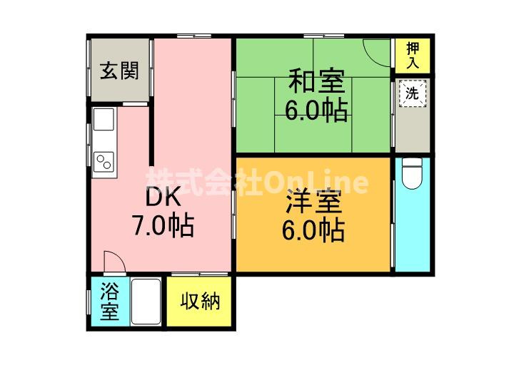 東大阪市上小阪４丁目のテラスの間取り