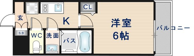 東大阪市足代北１丁目の賃貸マンションの間取り