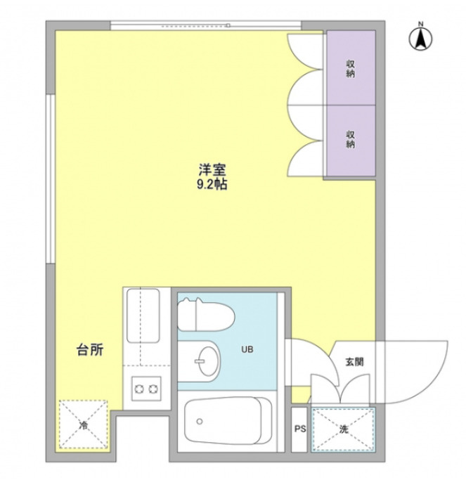 アルシェドゥ　角部屋　オートロック　二面採光の間取り
