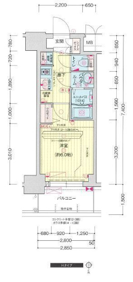 【間取り】 | プレサンス南堀江ザ・センス