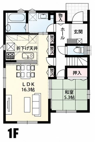 鴻巣市明用（3区画）2号棟の間取り|1F