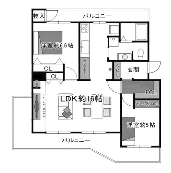 【間取り】 | 南円明寺ヶ丘団地10棟 | 専有面積61.15㎡
