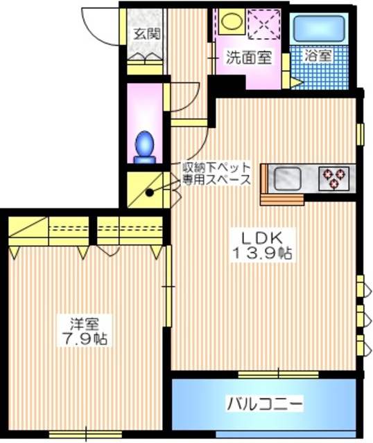 プリマヴェーラ鎌倉の間取り|最上階角部屋２面採光　気楽な１フロア２住戸